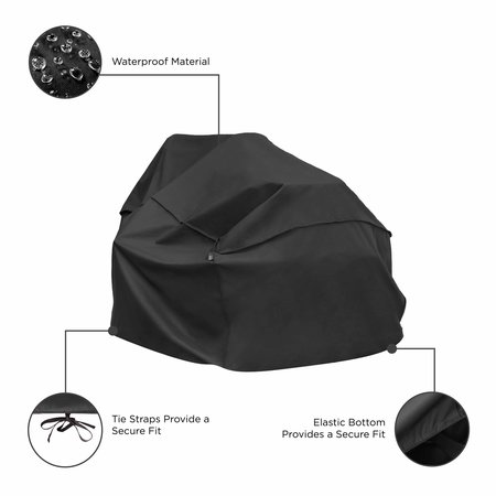 Modern Leisure Chalet Zero-Turn & Riding Lawnmower Cover, Fits Decks up to 62 in., 82 in. Lx5 in. Wx47 in. H, Black 3042